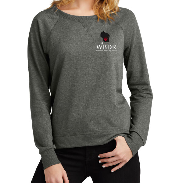District® Women’s Featherweight French Terry™ Long Sleeve Crewneck - Printed Logos Thumbnail