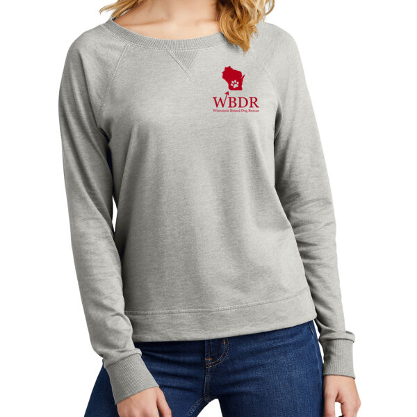 District® Women’s Featherweight French Terry™ Long Sleeve Crewneck - Printed Logos Thumbnail