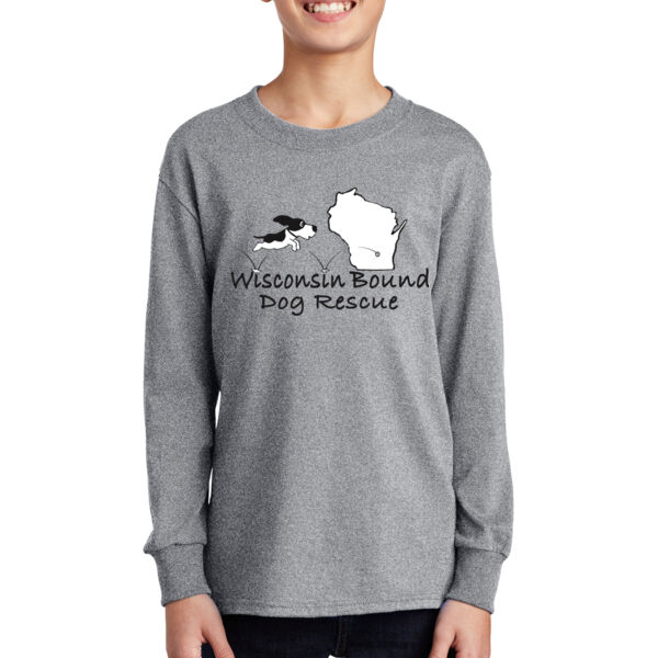 Port & Company® Youth Long Sleeve Core Cotton Tee - Printed Logo Thumbnail