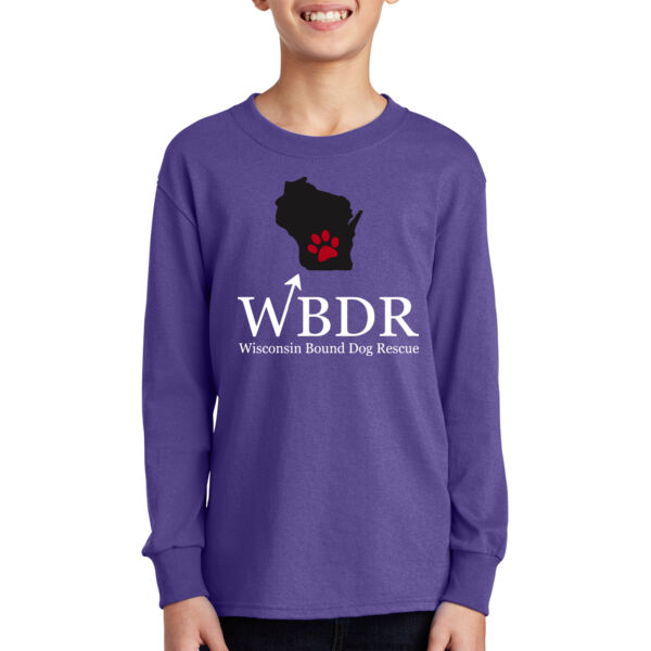 Port & Company® Youth Long Sleeve Core Cotton Tee - Printed Logo Thumbnail