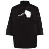 Ten Pearl Button Black Chef Coat Thumbnail